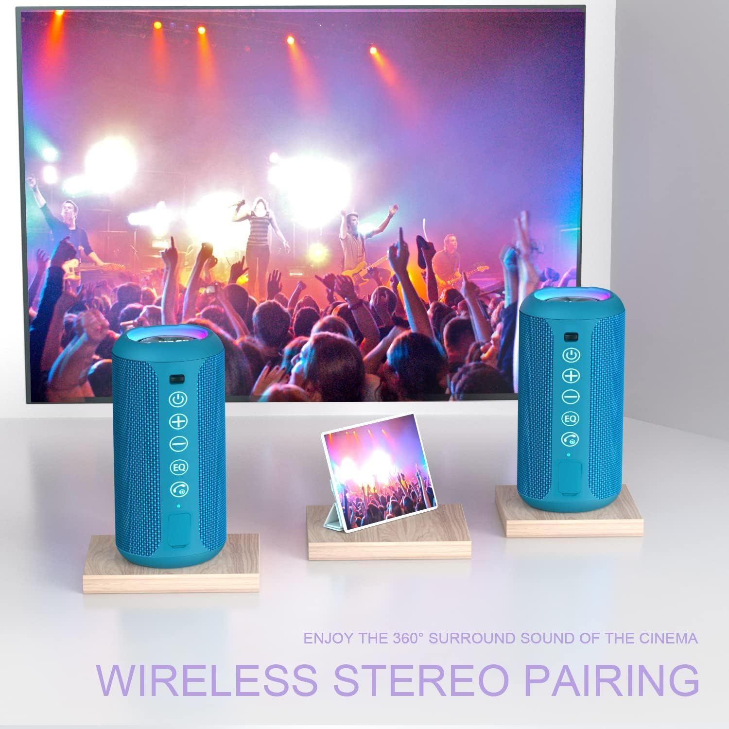 Thumbnail 1 de Ortizan Bluetooth Speaker: 24W, IPX7 waterproof, 30h playback, RGB light
