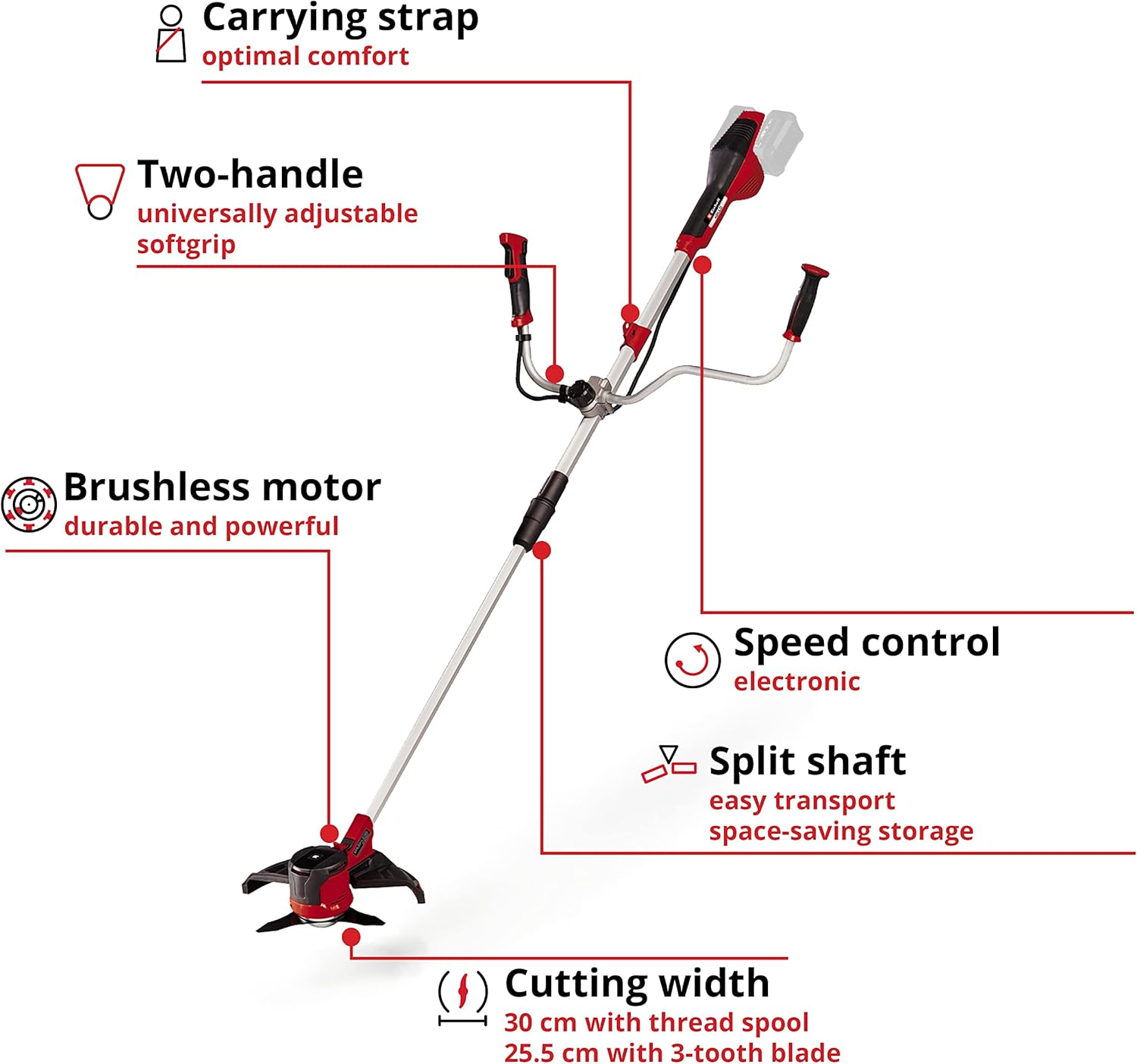 Thumbnail 2 de Einhell Agillo cordless brush cutter 36V Power X-Change (AGILLO 36/255) – solo tool, with metal blades