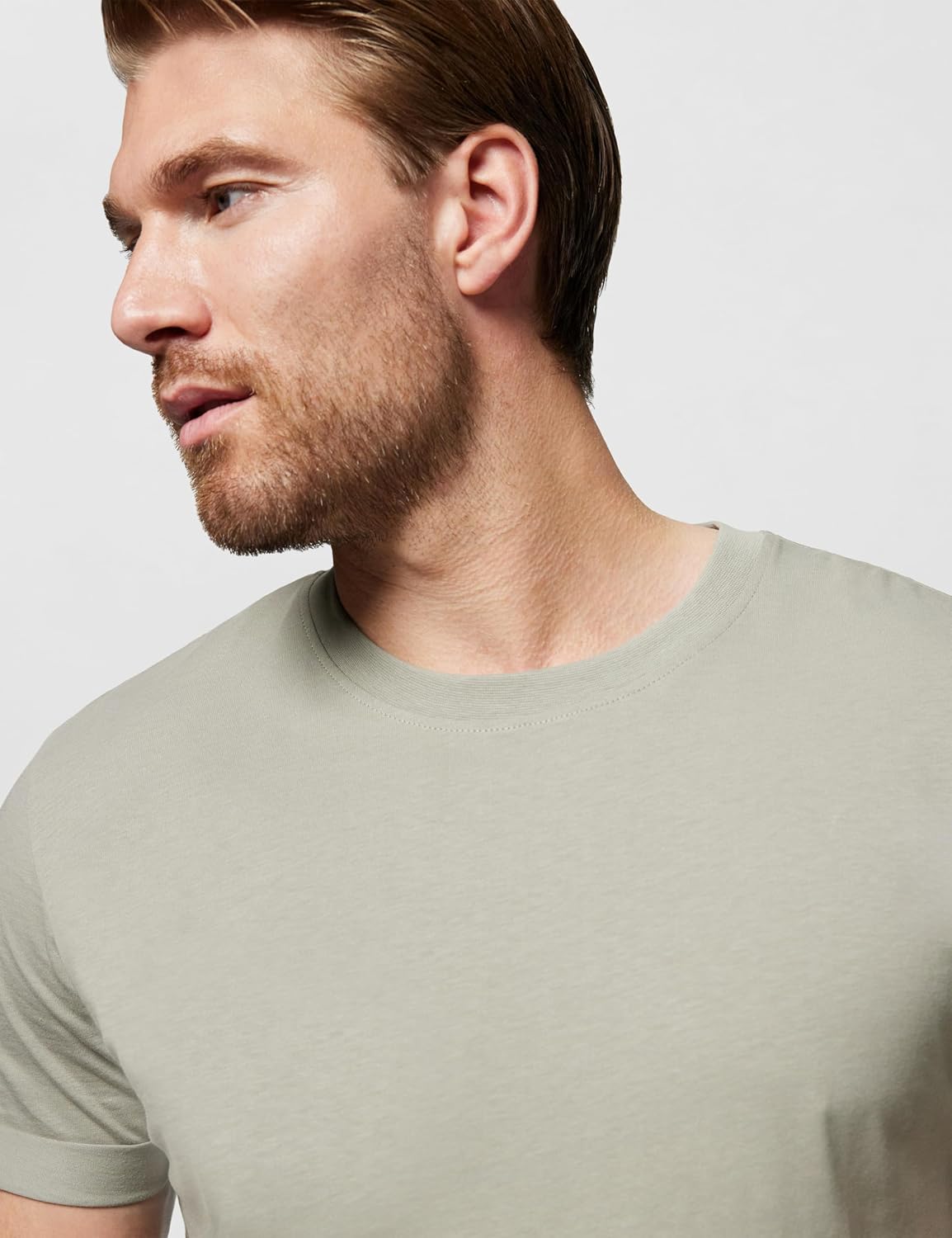 Thumbnail 2 de Calvin Klein Herren T-Shirt Kurzarm Badge Turn Up Sleeve Rundhalsausschnitt aus 100% Baumwolle