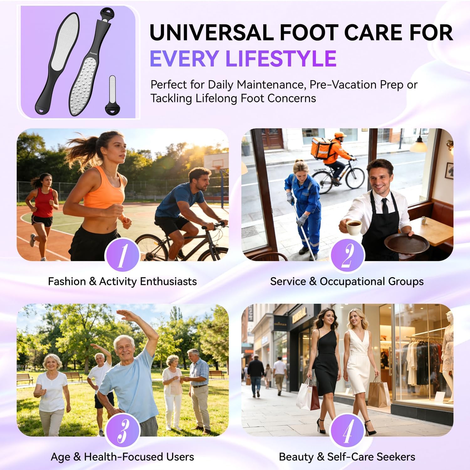 Thumbnail 6 de Auxmir Hornhautentferner Hornhautfeile 3-in-1