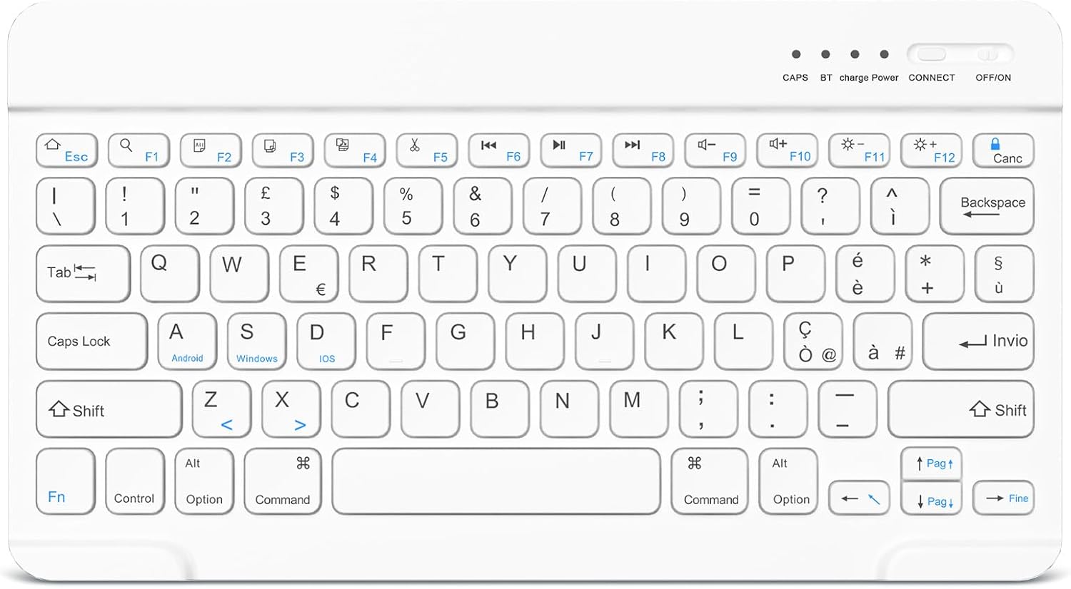 Detalle de HZD Tastiera Bluetooth QWERTY, layout italiano