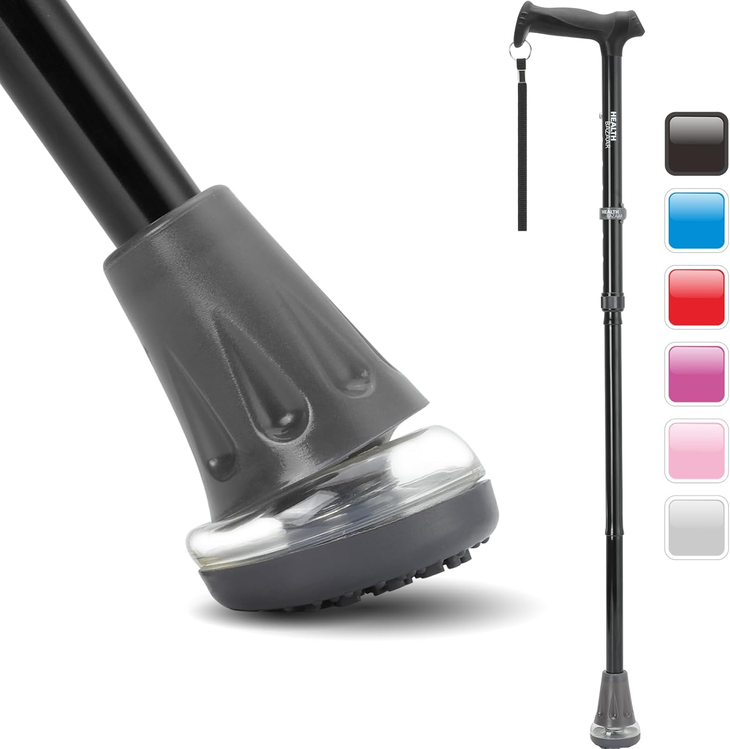 HEALTHBAZAAR All Terrain Folding Stick
