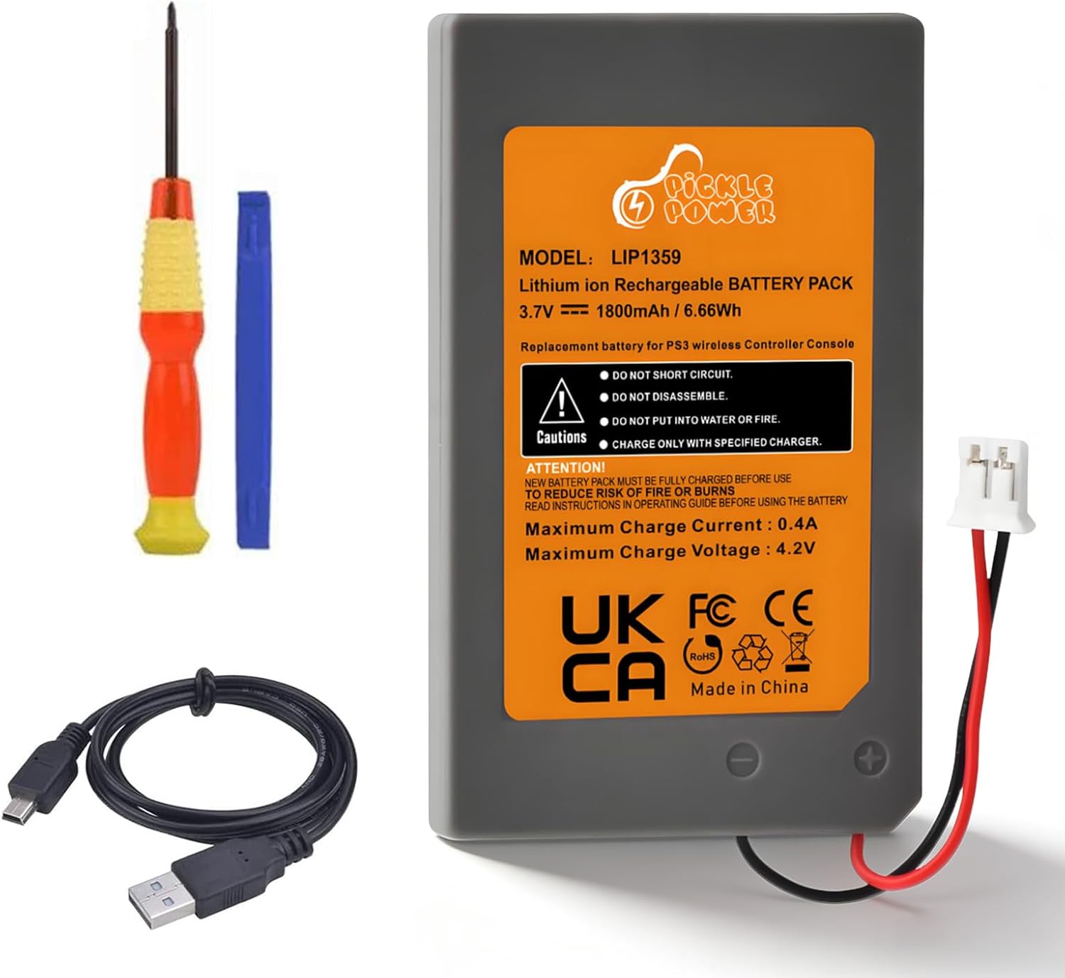 Detalle de Pickle Power LIP1359 1800mAh PS3 Controller Battery
