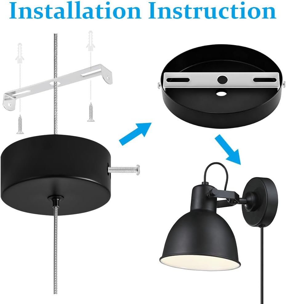 Detalle 1 de AUAUY 80 mm plafondbevestiging voor lampen, gegalvaniseerd ijzer, set van 4