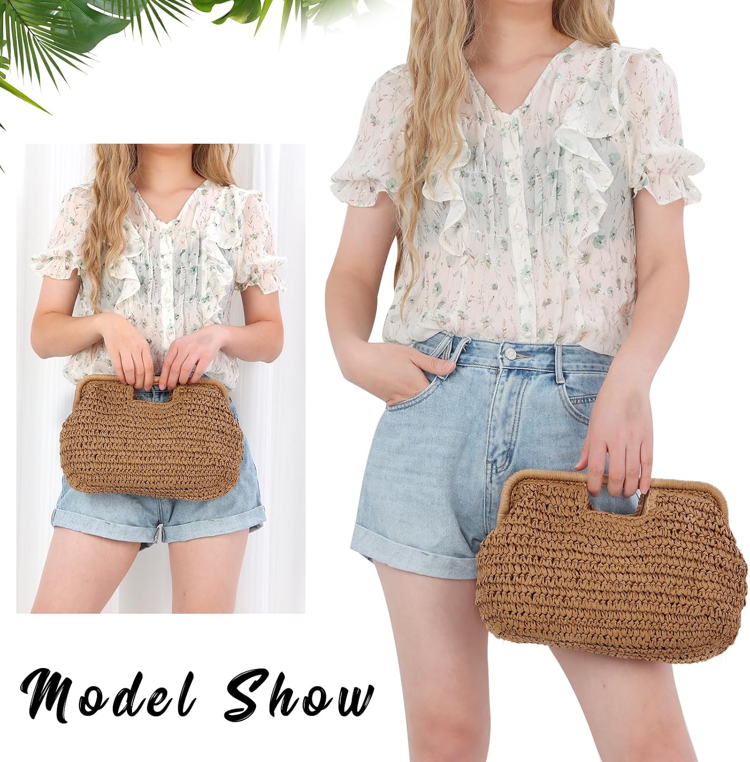 Thumbnail 1 de EVEOUT Straw Clutch 15.35" length
