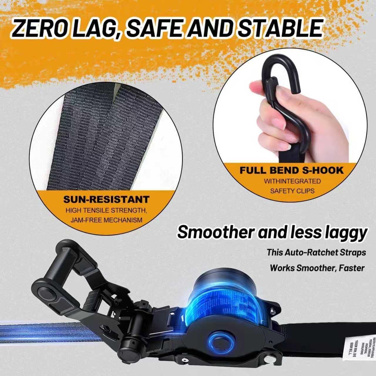 Thumbnail 5 de 1800LB Retractable Ratchet Straps 🚚