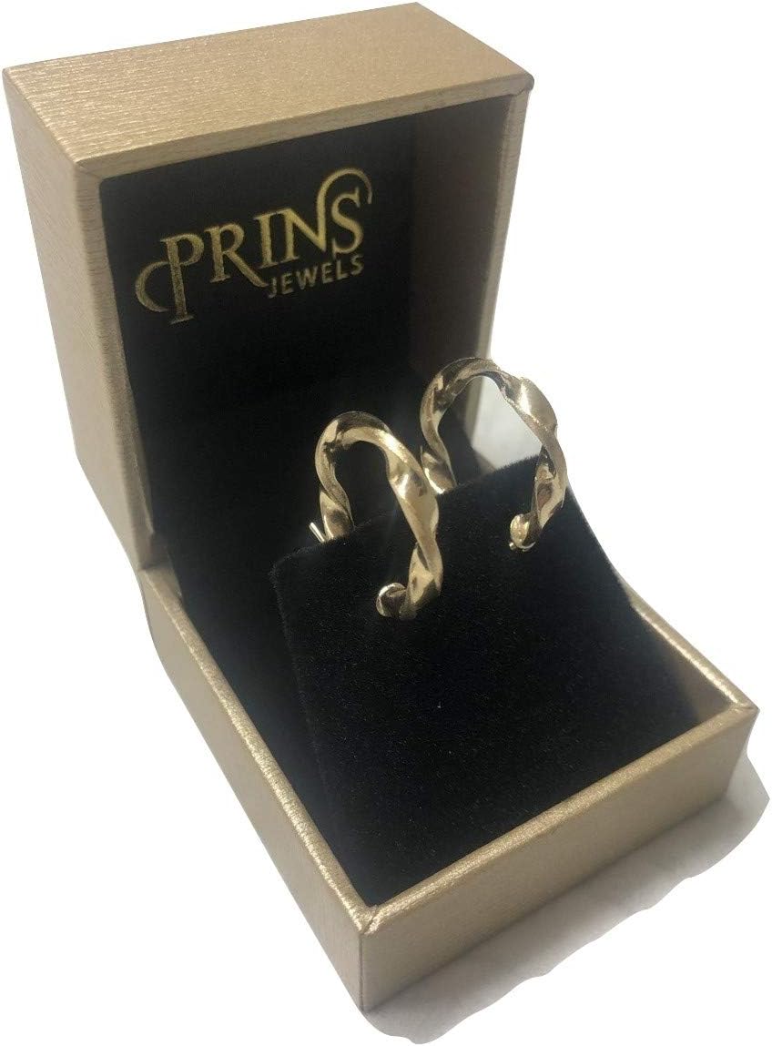 Detalle de PRI15M - Boucles d’oreilles créoles italiennes en or 14 carats, petites torsadées partiellement mates