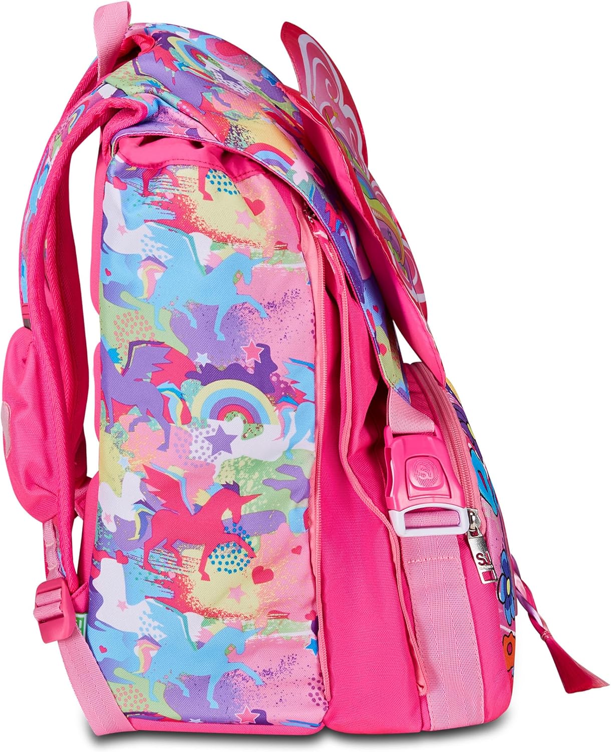 Detalle 2 de SJ Gang Style Jam Gang Schulrucksack – erweiterbar, Rosa, 22–29 l, 3 Fächer, Seitenreißverschlüsse
