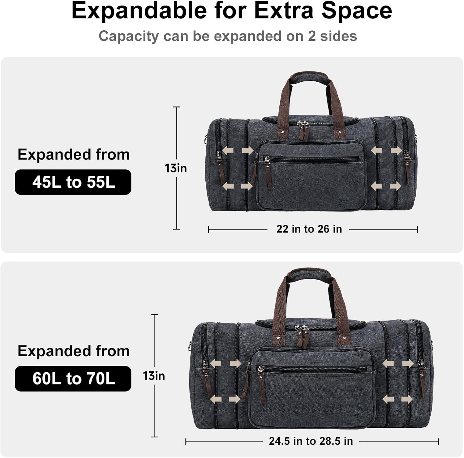 Thumbnail 4 de EKOROMIER 55L canvas travel duffel bag