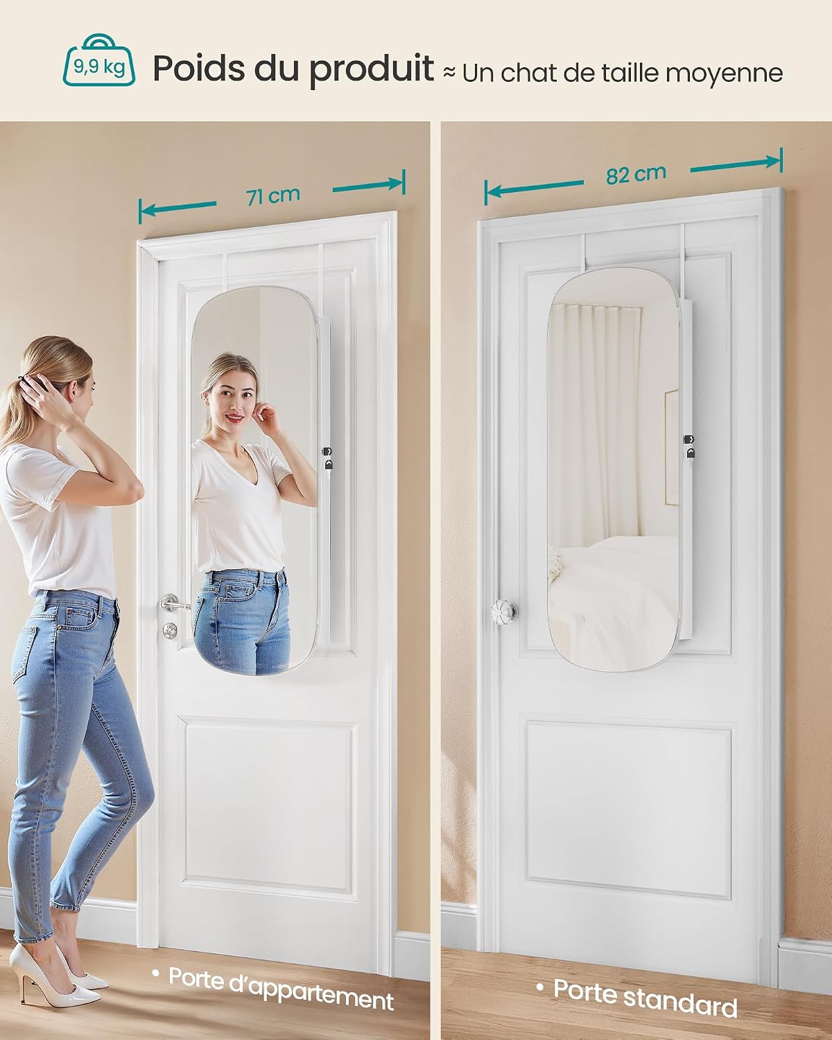 Thumbnail 6 de SONGMICS Armoire à Bijoux avec Miroir LED et Serrure – JJC026W01