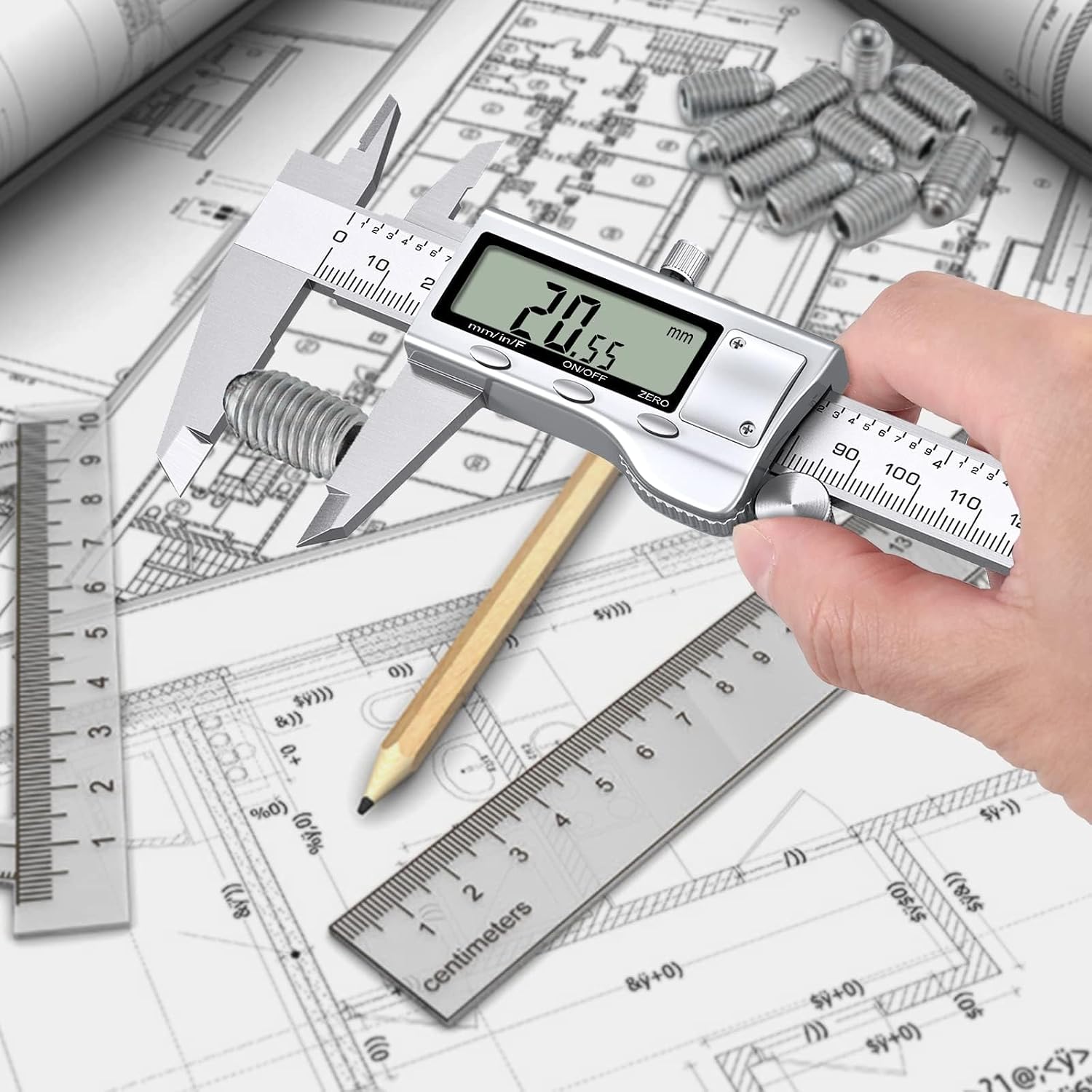 Detalle 2 de Proster Vernier Calipe Digital Vernier Caliper Kit, 150 mm/6 Inch with Feeler Gauge