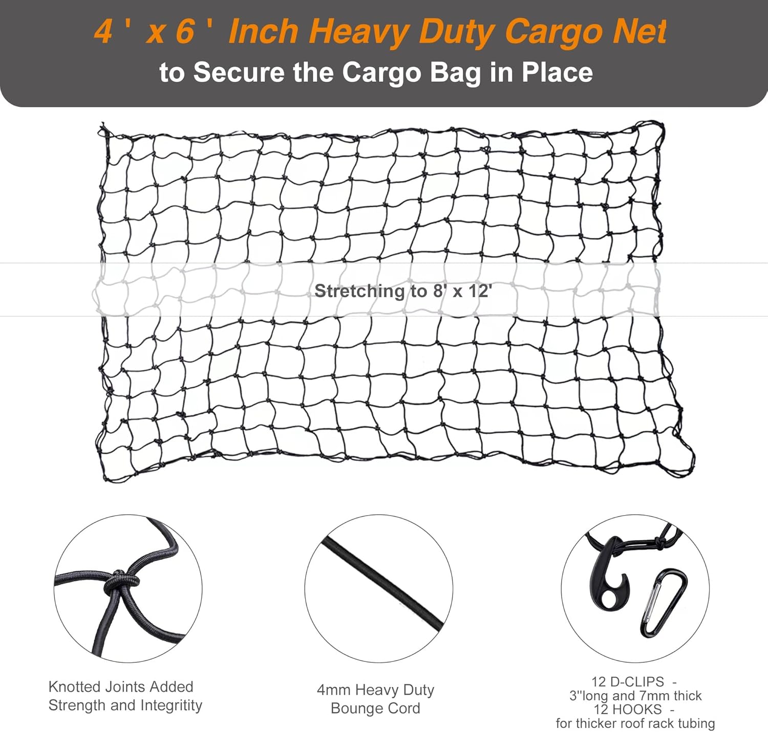 Thumbnail 5 de [All-in-One Bundle] 26 CuFt Waterproof Truck Bed Cargo Bag with Heavy-Duty Cargo Net (50"x40"x22")