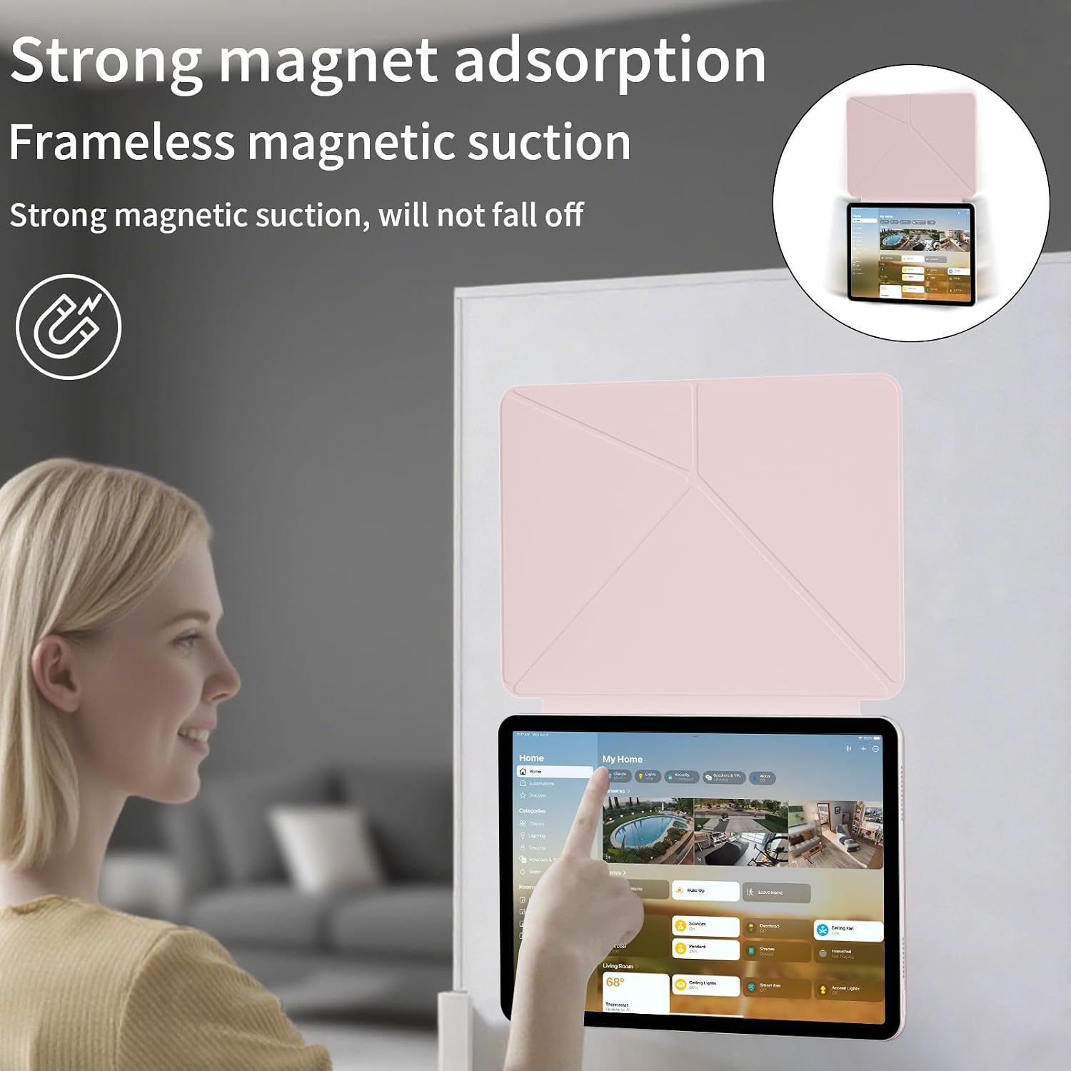 Thumbnail 6 de KENKE iPad Magnetic Case for A16 11th Gen and 10th Gen, Pink PU Stand