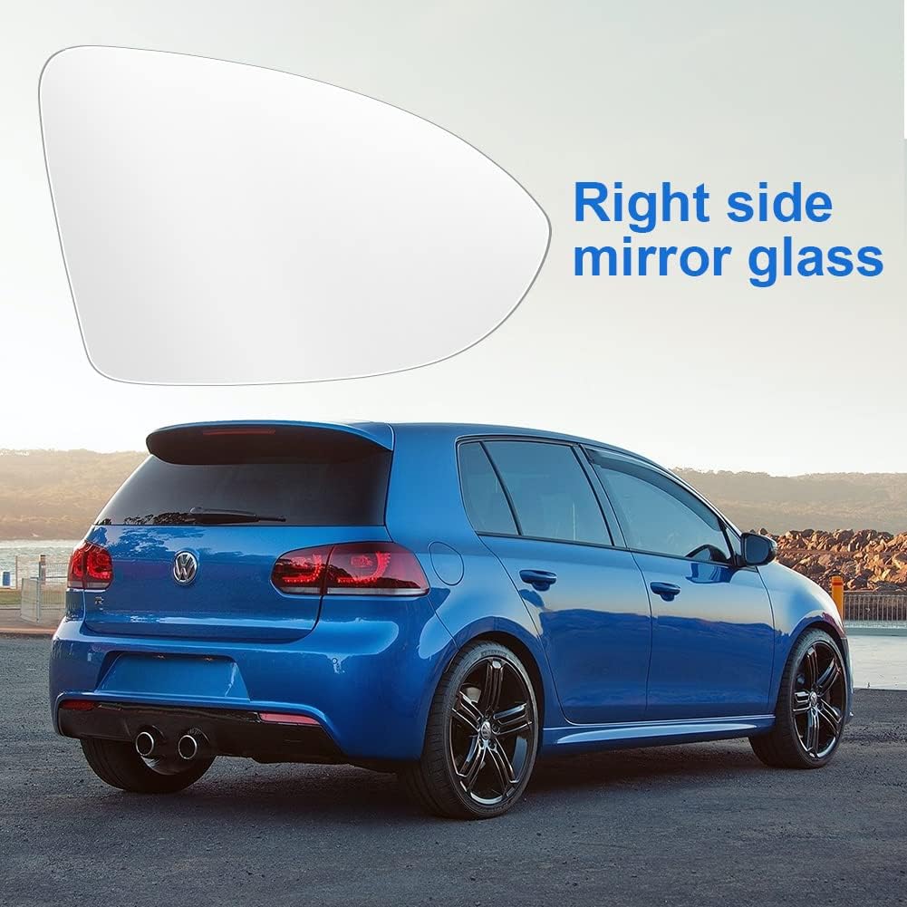 Detalle de URAQT Right Heated Wing Mirror Glass for VW Golf MK7 (2013–2020) – Convex, With Support Plate