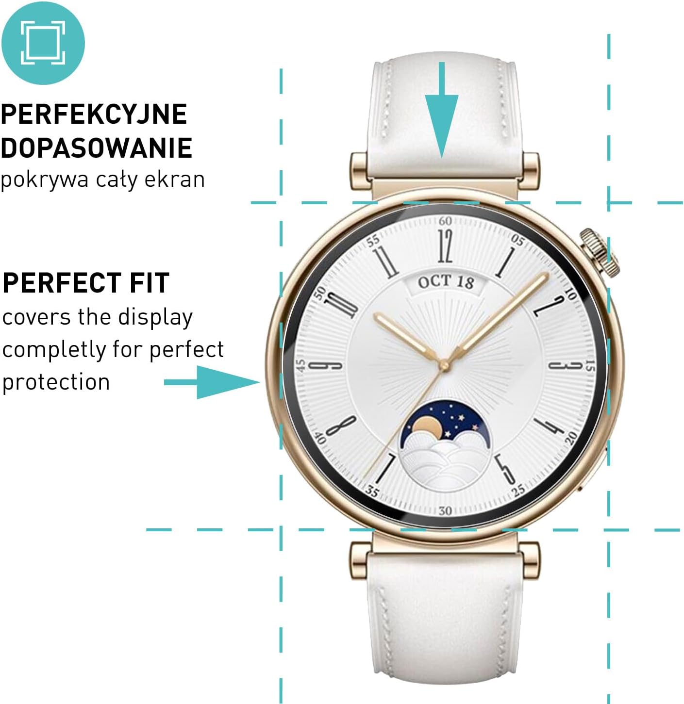 Detalle de smartect 3Pack_Huawei_Watch_GT_4_41mm – szkło hartowane 9H, 3 sztuki