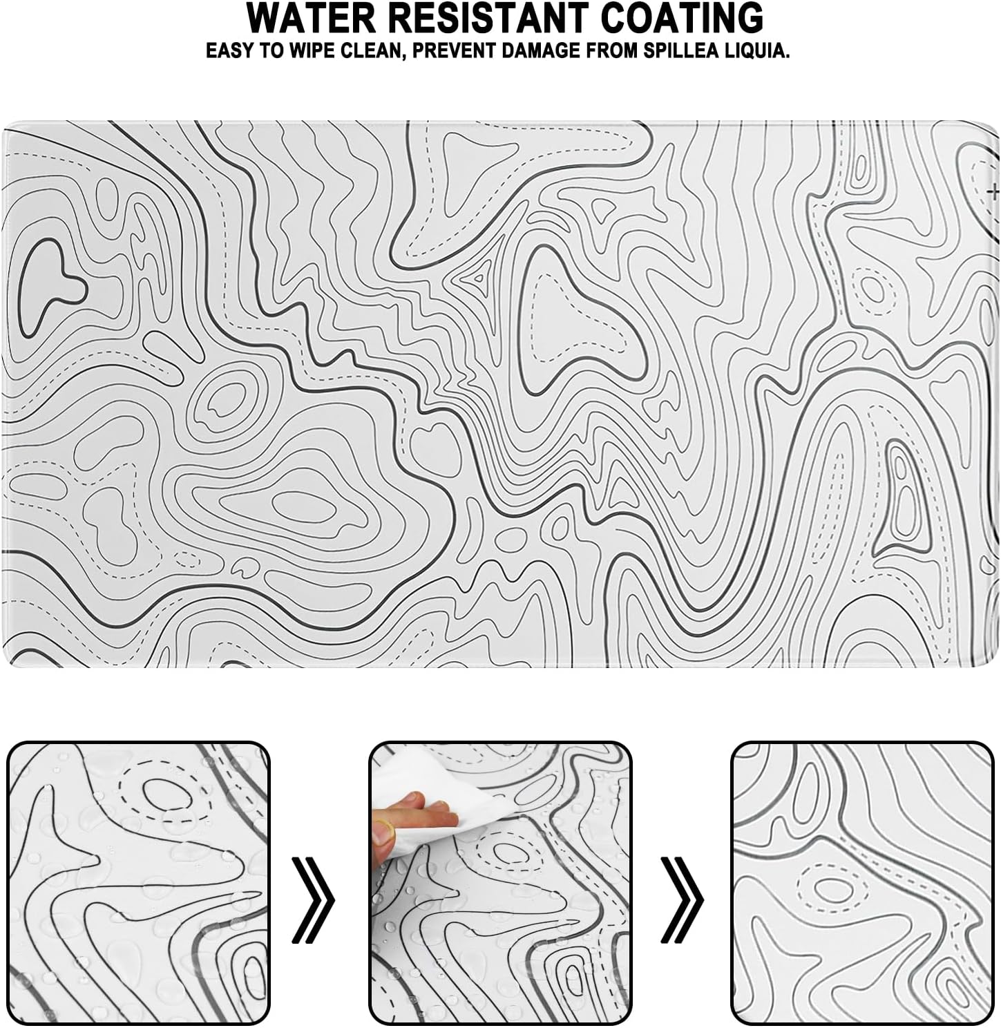 Detalle 2 de AREYLO Large Mouse Pad, 31.5 x 15.7 in, White, Stitched Edges