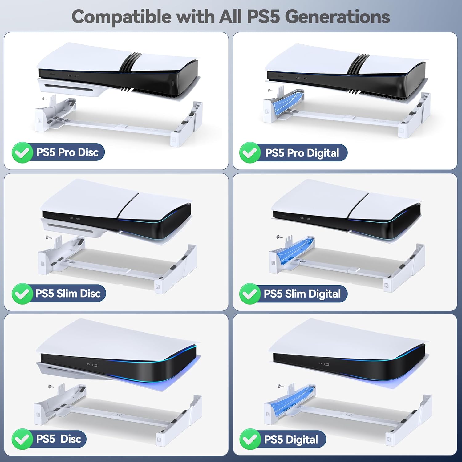 Thumbnail 1 de OIVO PS5 Horizontal Stand with Upgraded Support Rods
