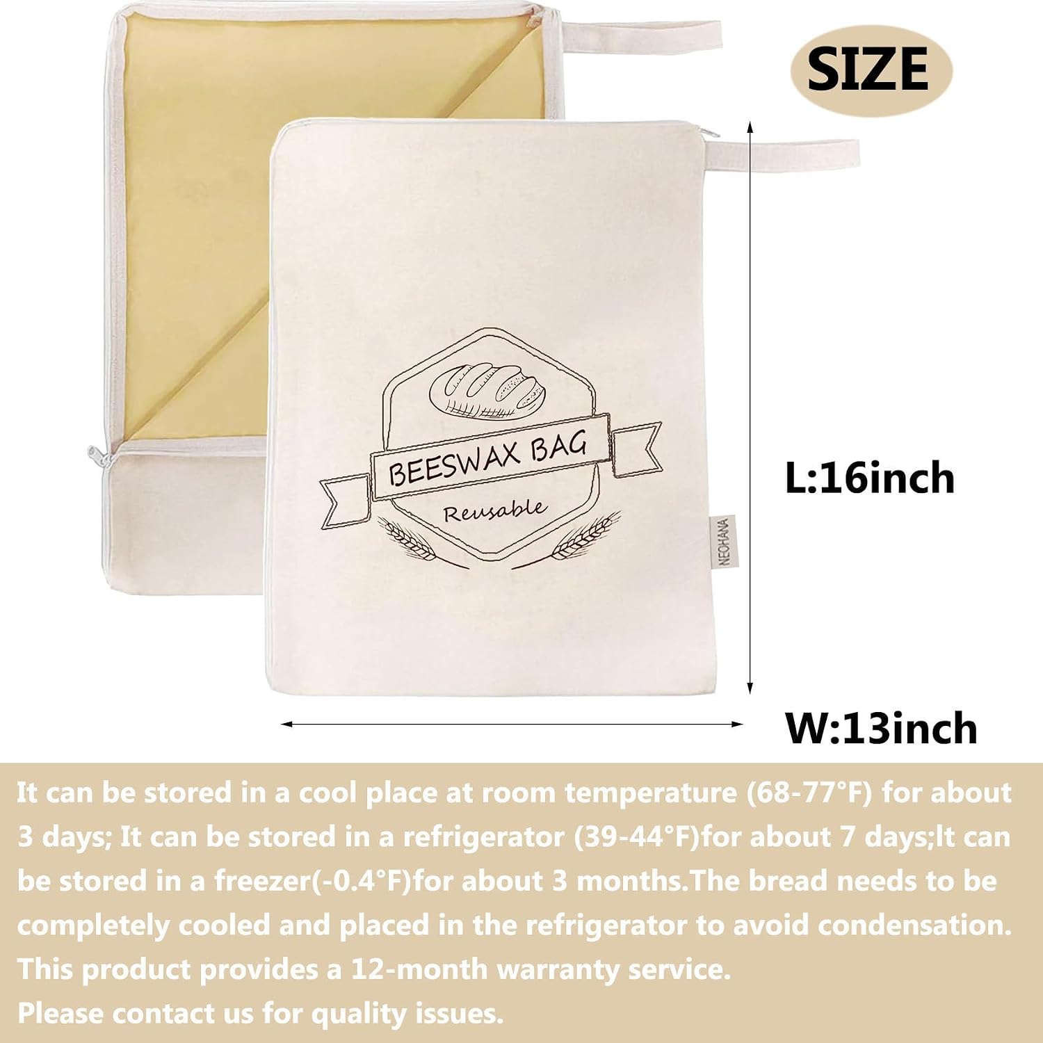 Thumbnail 2 de Beeswax Bread Bags, 2-Pack