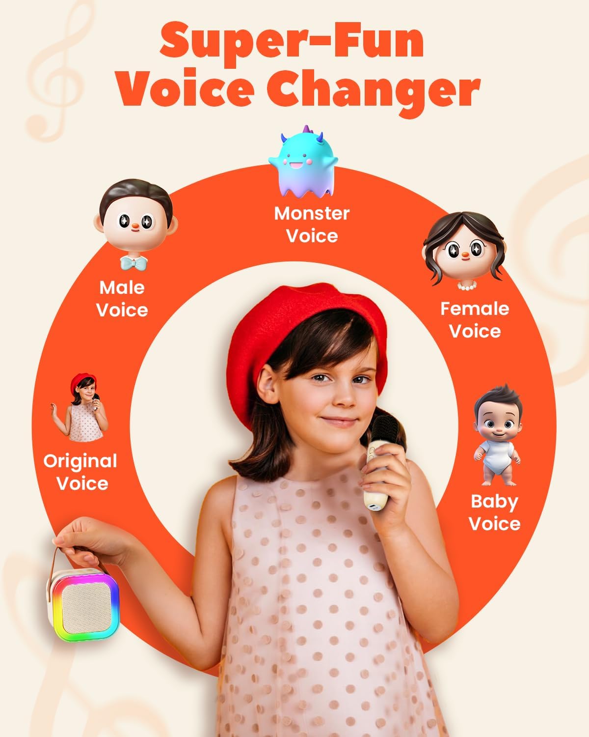 Thumbnail 3 de Kids Karaoke Machine 2 Microphones: Portable 3-in-1 Fun for Ages 3–12