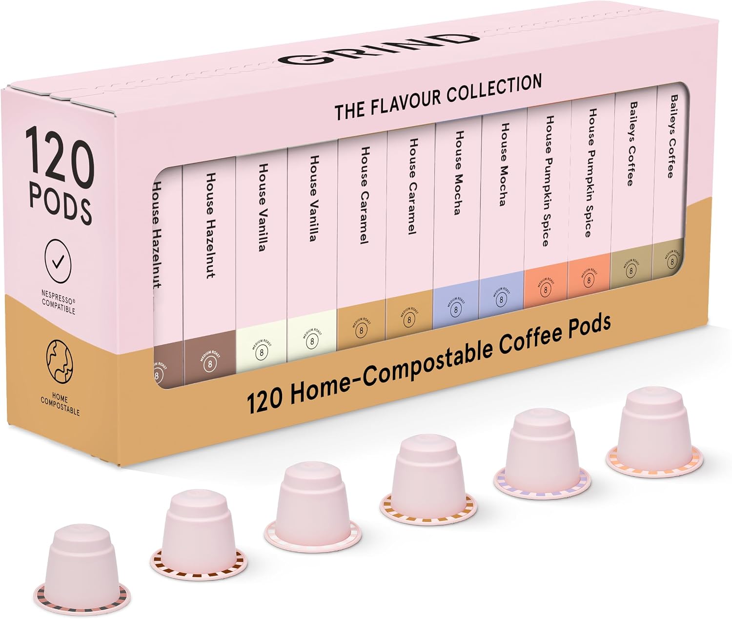 Detalle de Grind The Flavour Pod Collection 120 coffee pods