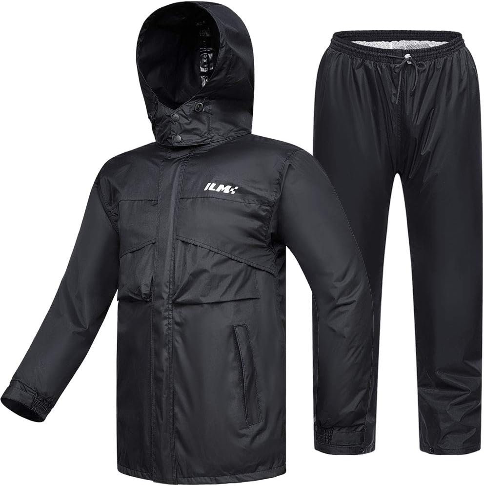 Detalle de ILM Ilm-rs02 Women's Motorcycle Rain Suit, 2-Piece, Navy Blue, 6 Pockets