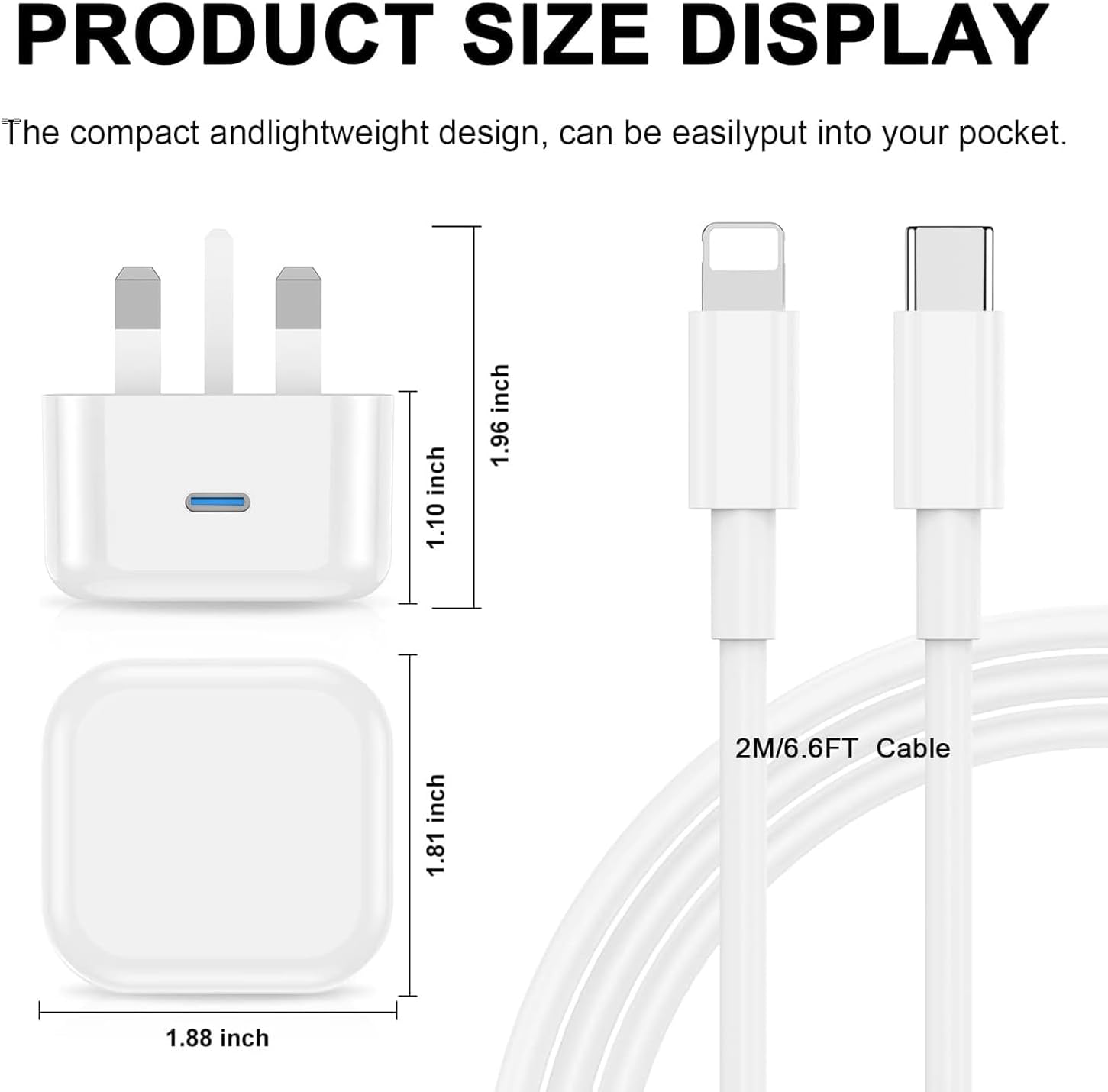 Thumbnail 4 de iPhone Charger 20W USB‑C to Lightning 2m