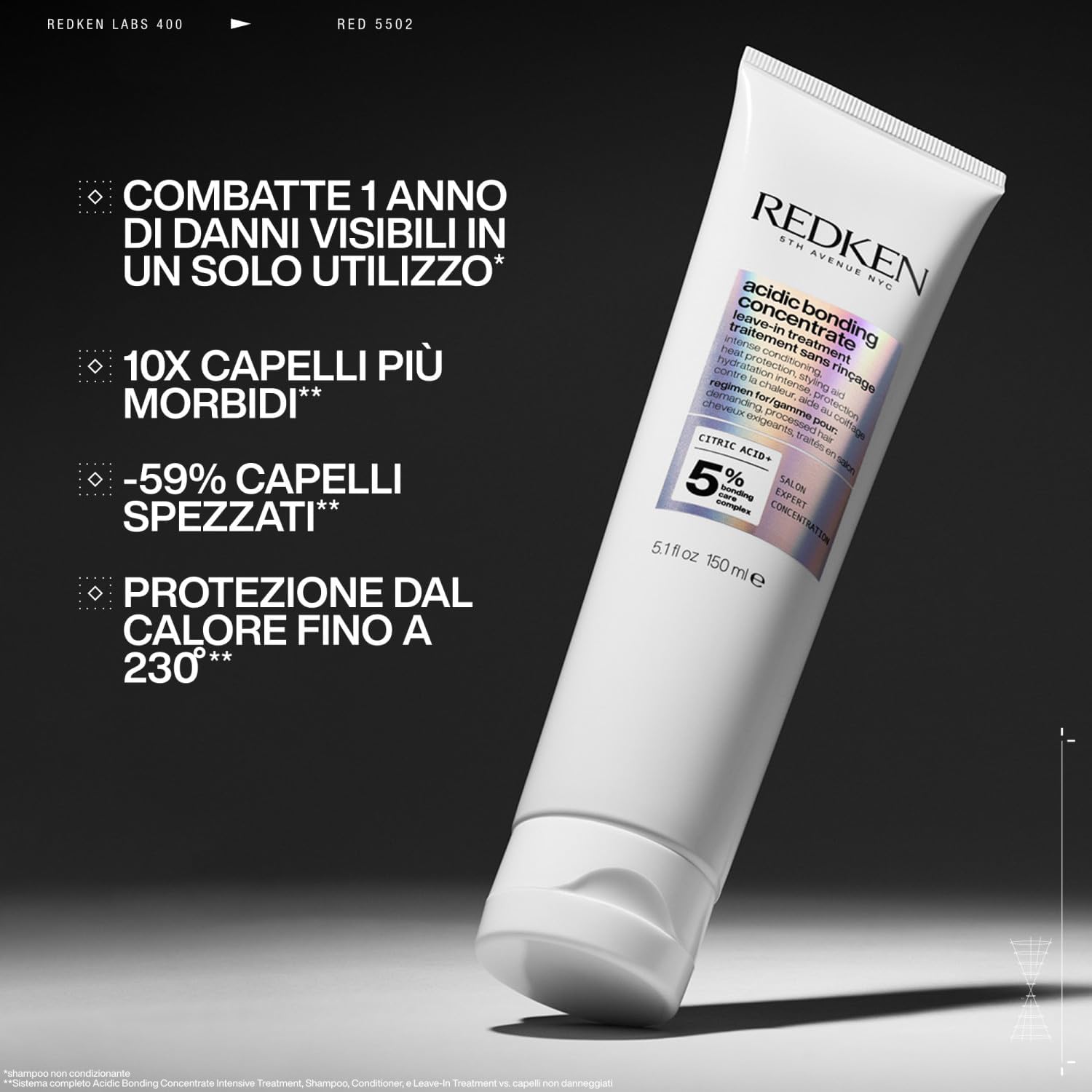 Detalle 2 de Redken Acidic Bonding Concentrate ABC 150 ml – Trattamento professionale riparativo per capelli danneggiati