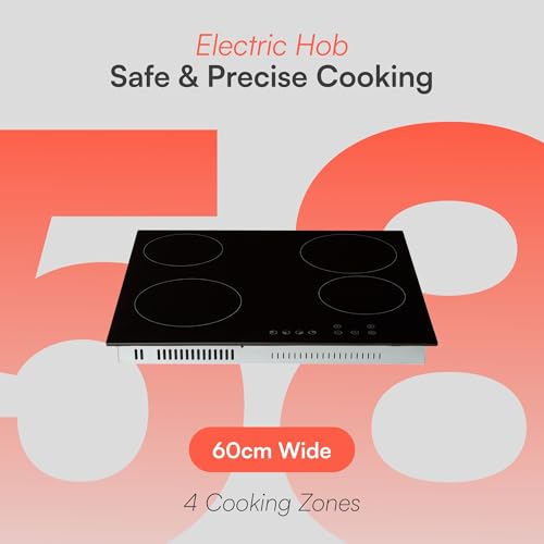 Detalle de Cookology 60cm Electric Ceramic Hob - 4 Zones - Black