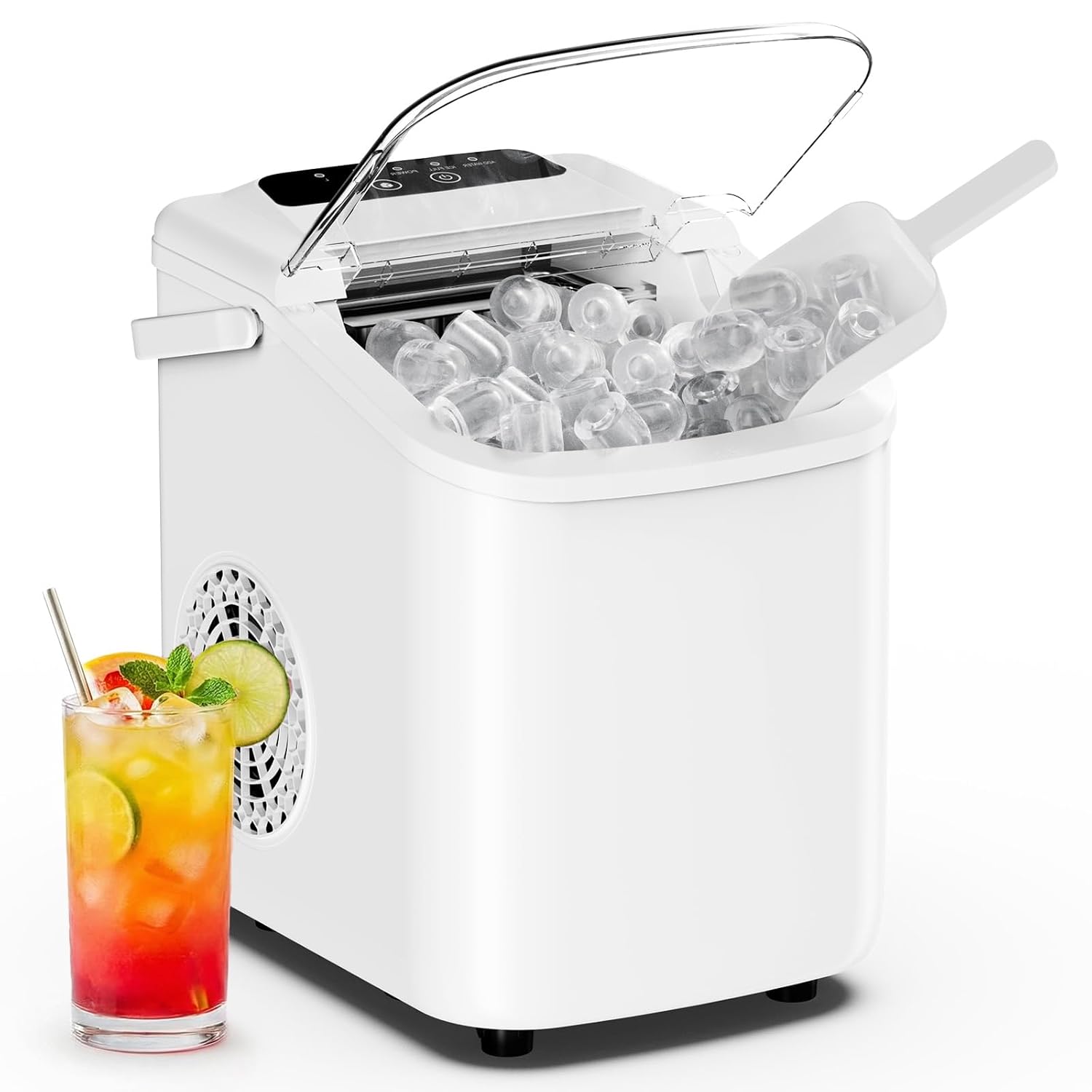 Detalle de DUMOS AH-ZBJ41XX Countertop Ice Maker, 9 Cubes in 8 Minutes, Self-Cleaning