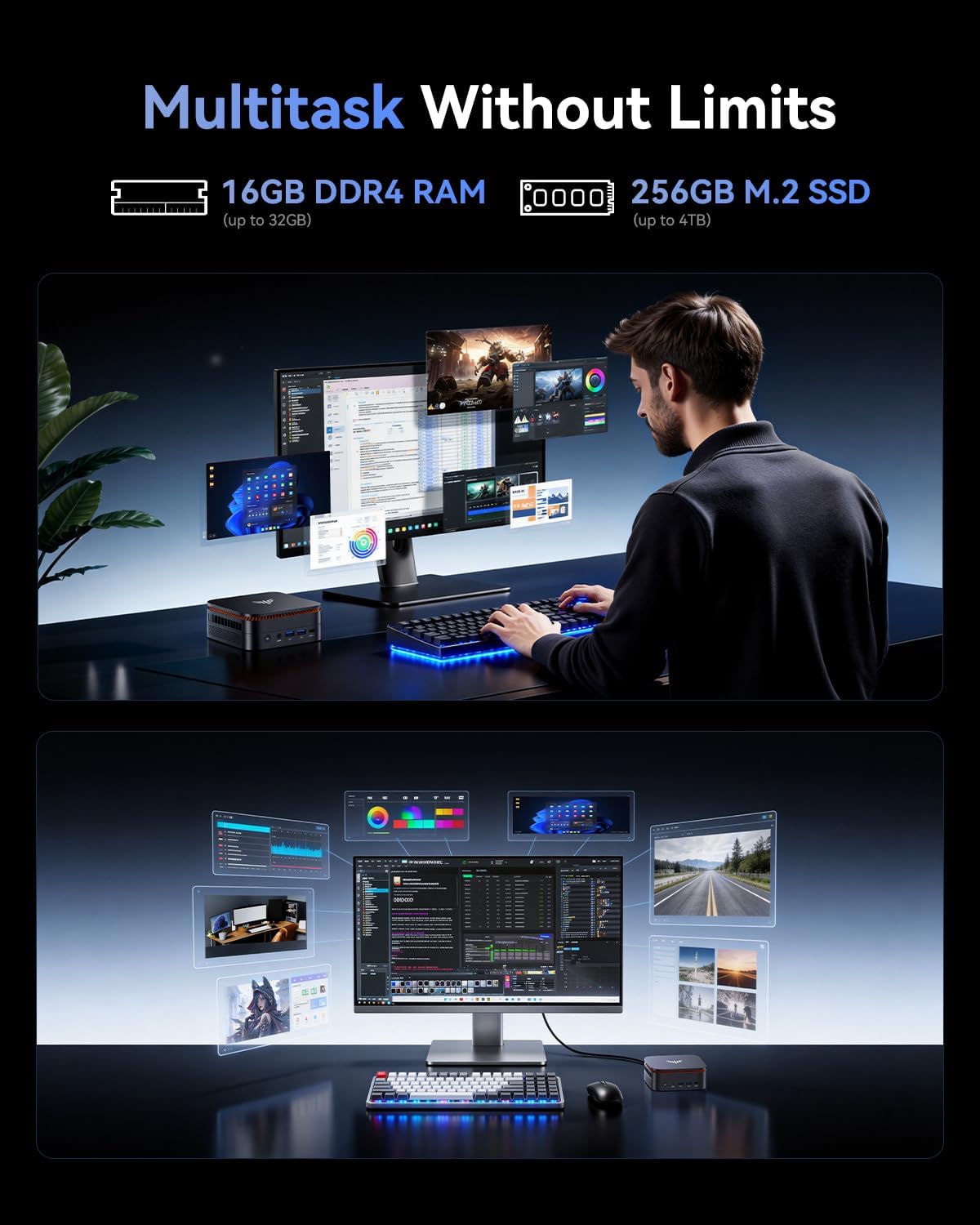 Thumbnail 6 de NiPoGi Pinova P1 Mini PC con Ryzen Embedded R2544: potenza compatta per lavoro, ufficio e intrattenimento