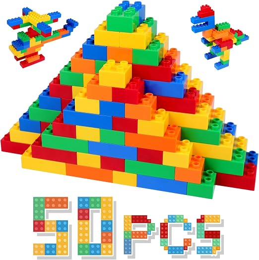 Detalle de HIUME Bloques de Construcción Grandes - Set 50 Piezas 🧩