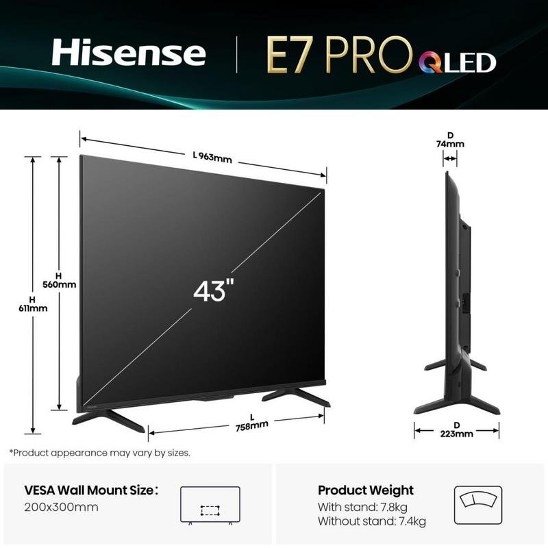 Thumbnail 3 de Hisense 43E77Q PRO: TV QLED 4K 144 Hz para gaming y streaming en 43