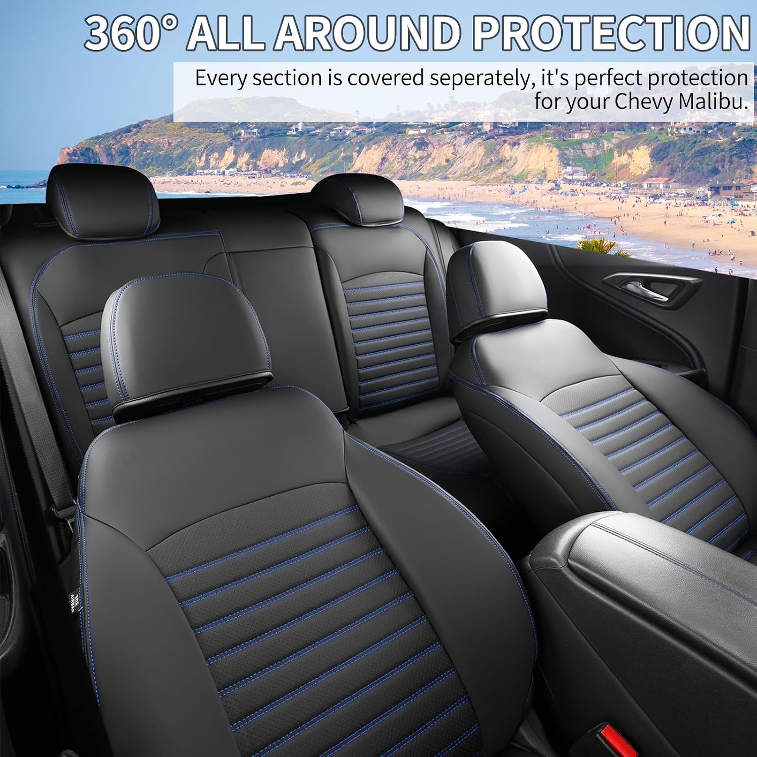 Thumbnail 6 de Huidasource Chevrolet Malibu Seat Covers, Faux Leather