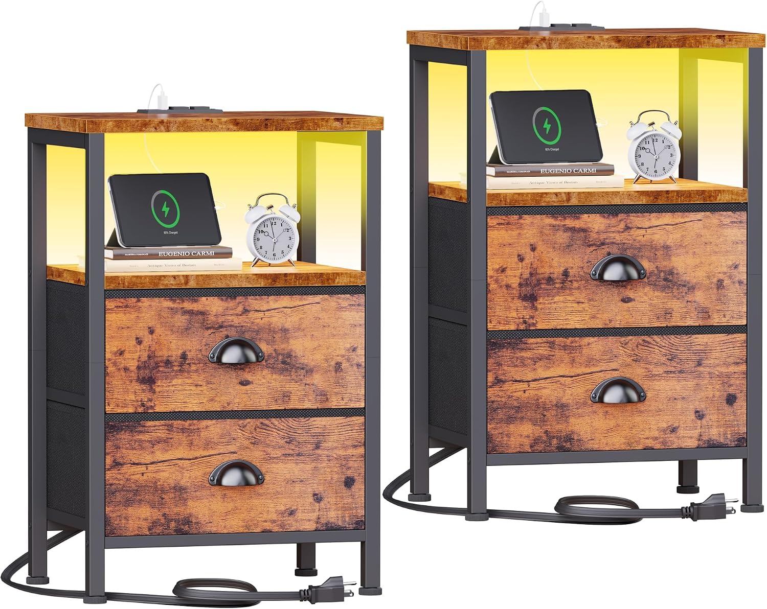 Detalle 2 de Furologee Nightstand Set, 22.25 Inches Tall