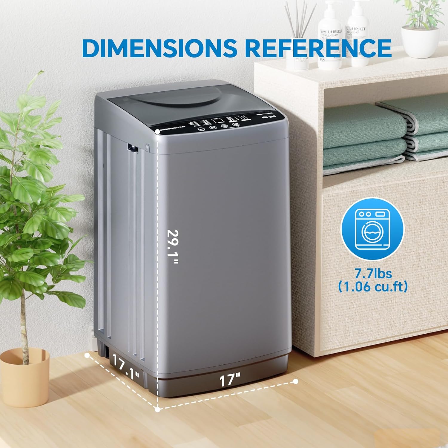 Detalle 2 de OLIXIS AS-XYJ1508-3D5 Portable Washer, 1.06 Cu. Ft., Stainless Steel Drum