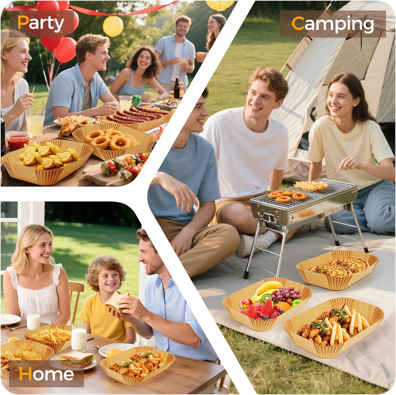 Thumbnail 6 de vailnd V-200-RE8 Disposable Air Fryer Liners, 200 Rectangle Sheets