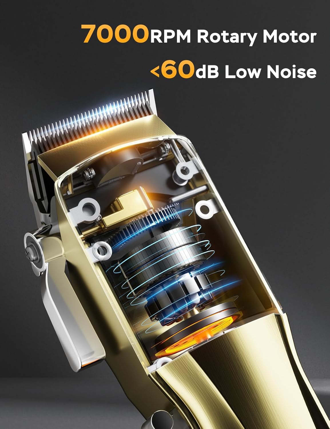 Thumbnail 3 de GinJee Cordless & Corded Hair Clippers for Men (Gold) with LED, 5H Runtime, Waterproof Blade