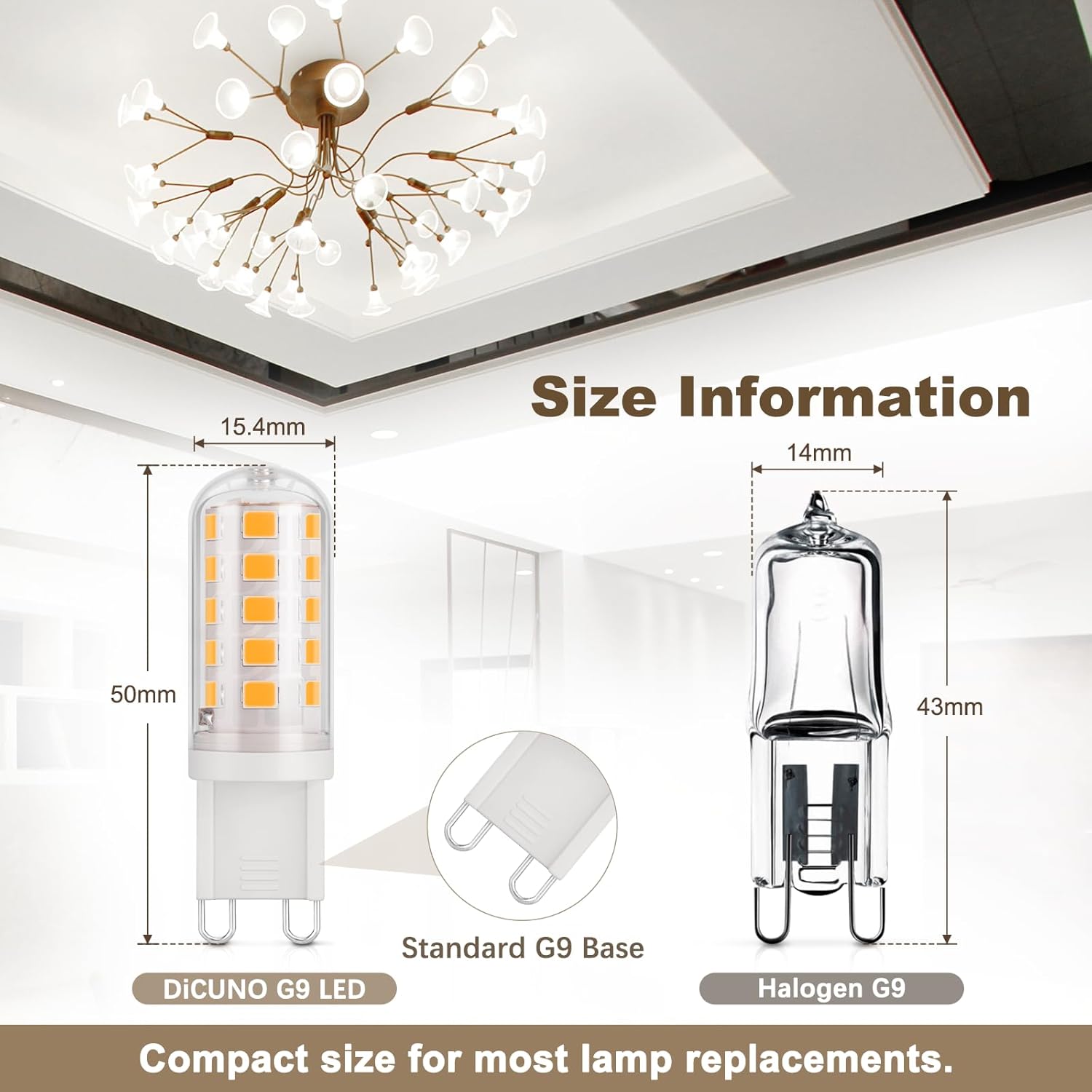 Thumbnail 2 de DiCUNO Bombilla LED G9 3W blanco cálido 2700K