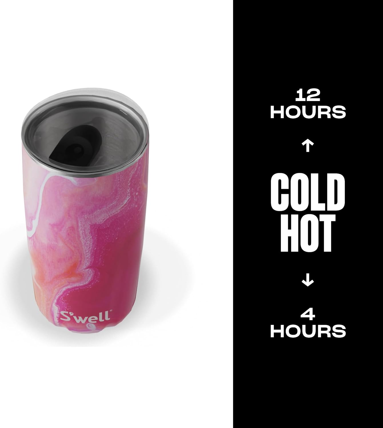 Thumbnail 2 de S'well Bicchiere con Coperchio 530 ml Agata Rosa – Tazza da Viaggio a Triplo Isolamento