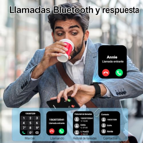 Detalle 2 de Matast 2026 Reloj Inteligente para Hombre y Mujer, 1.96'' con Llamadas Bluetooth, Notificaciones y 100+ Modos Deportivos