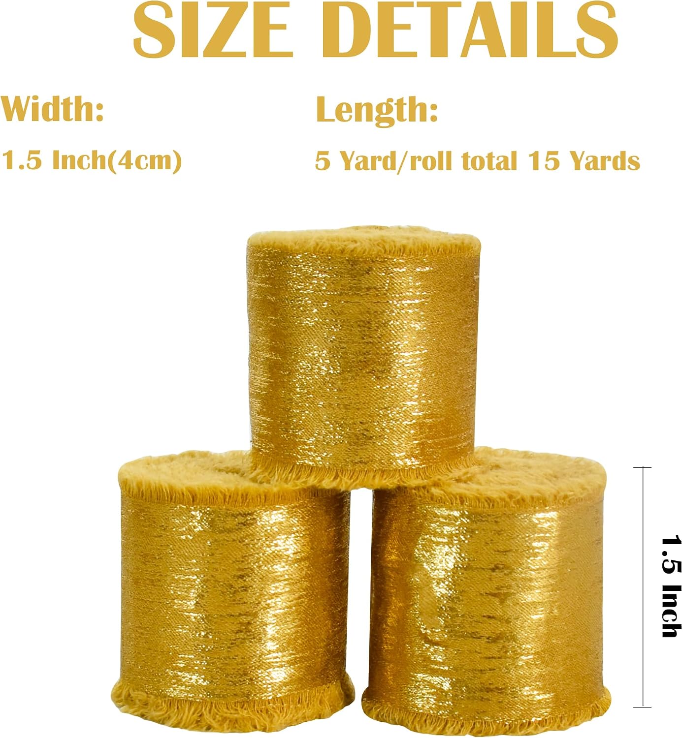 Detalle de RIBBOOO Gold Ribbon 1.5-Inch