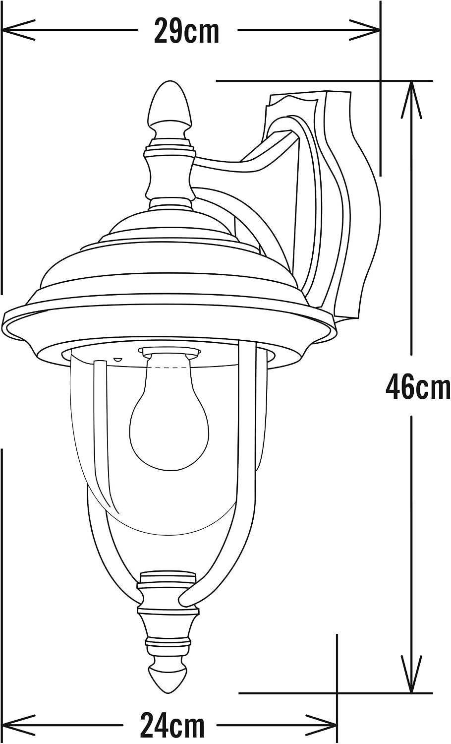 Detalle de Konstsmide Parma 7222-750 – kinkiet zewnętrzny IP43, czarny mat