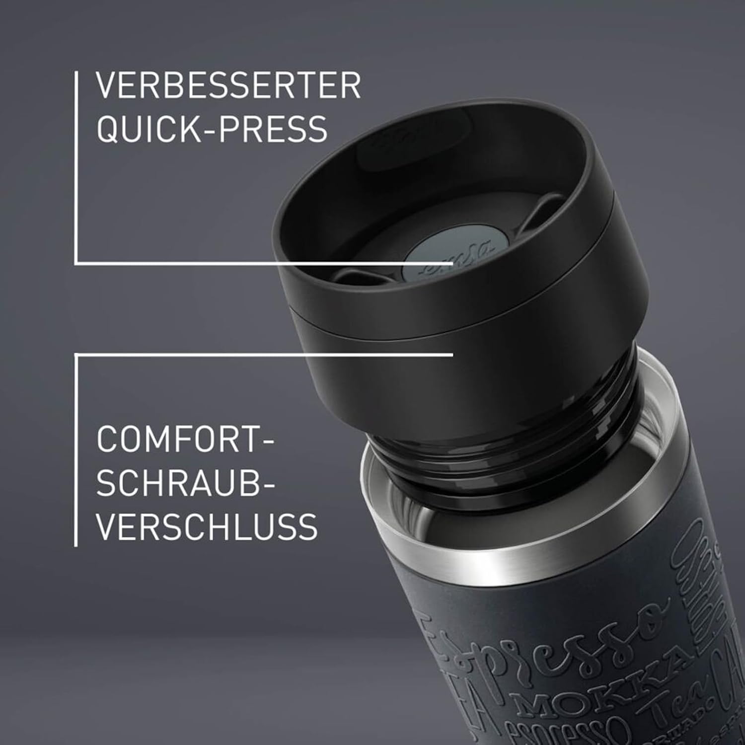 Thumbnail 4 de Emsa N20220 Travel Mug Classic Isolierbecher 0,5 l – 100% dicht, 360°-Trinköffnung, Schraubverschluss