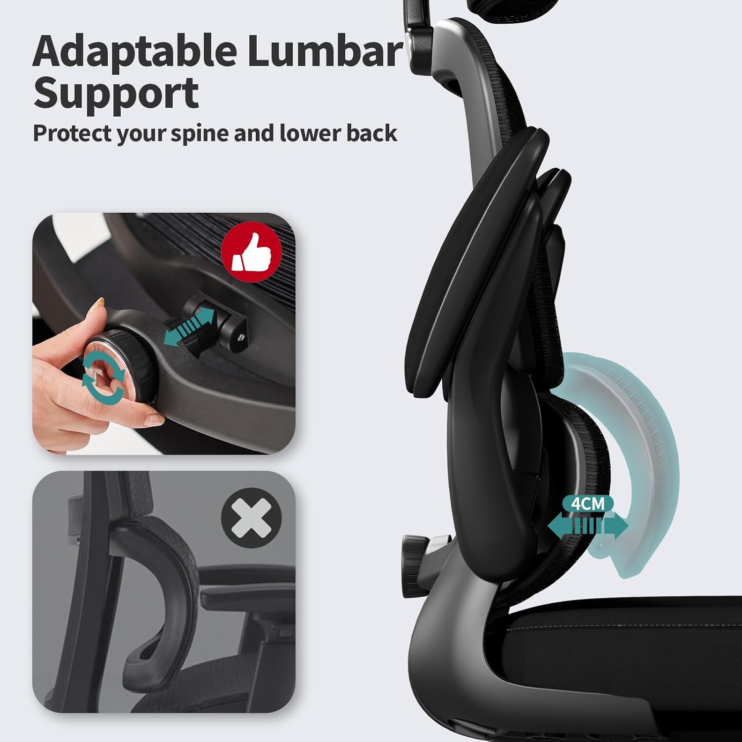 Detalle de TRALT Ergonomic Office Chair 330 LBS