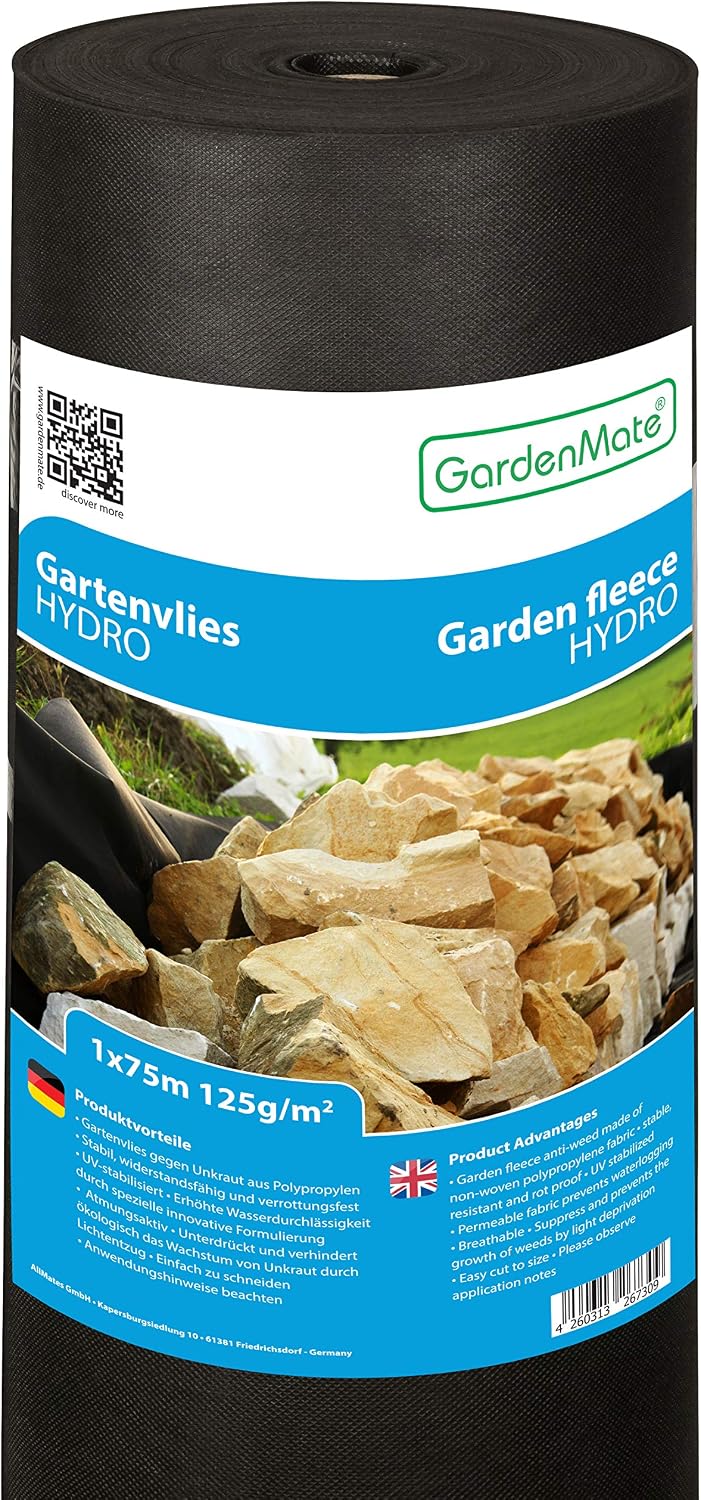 Detalle de GardenMate Rollo geotextil Hydro 75m² 125 g/m²
