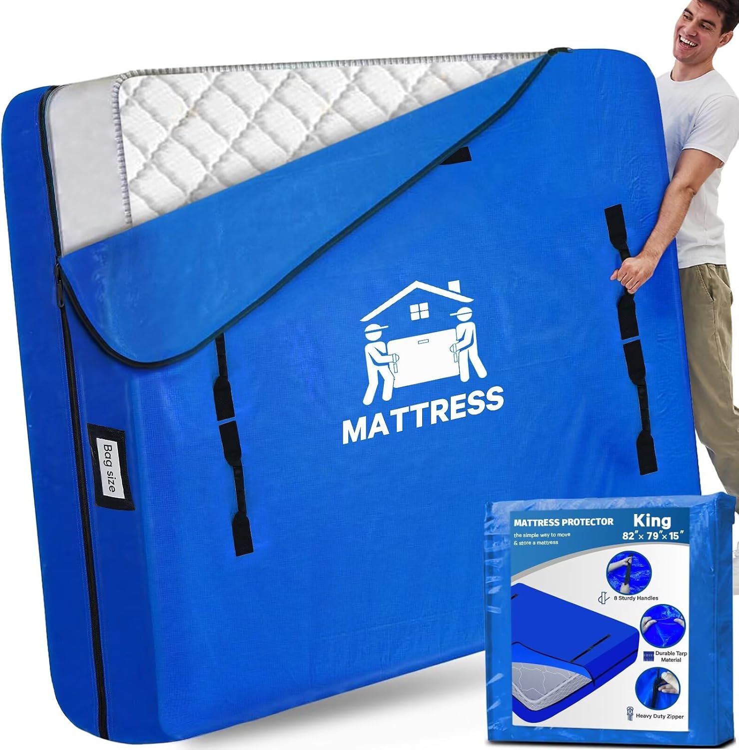 Detalle de BETU Mattress Protector King Size 82"x79" 💺