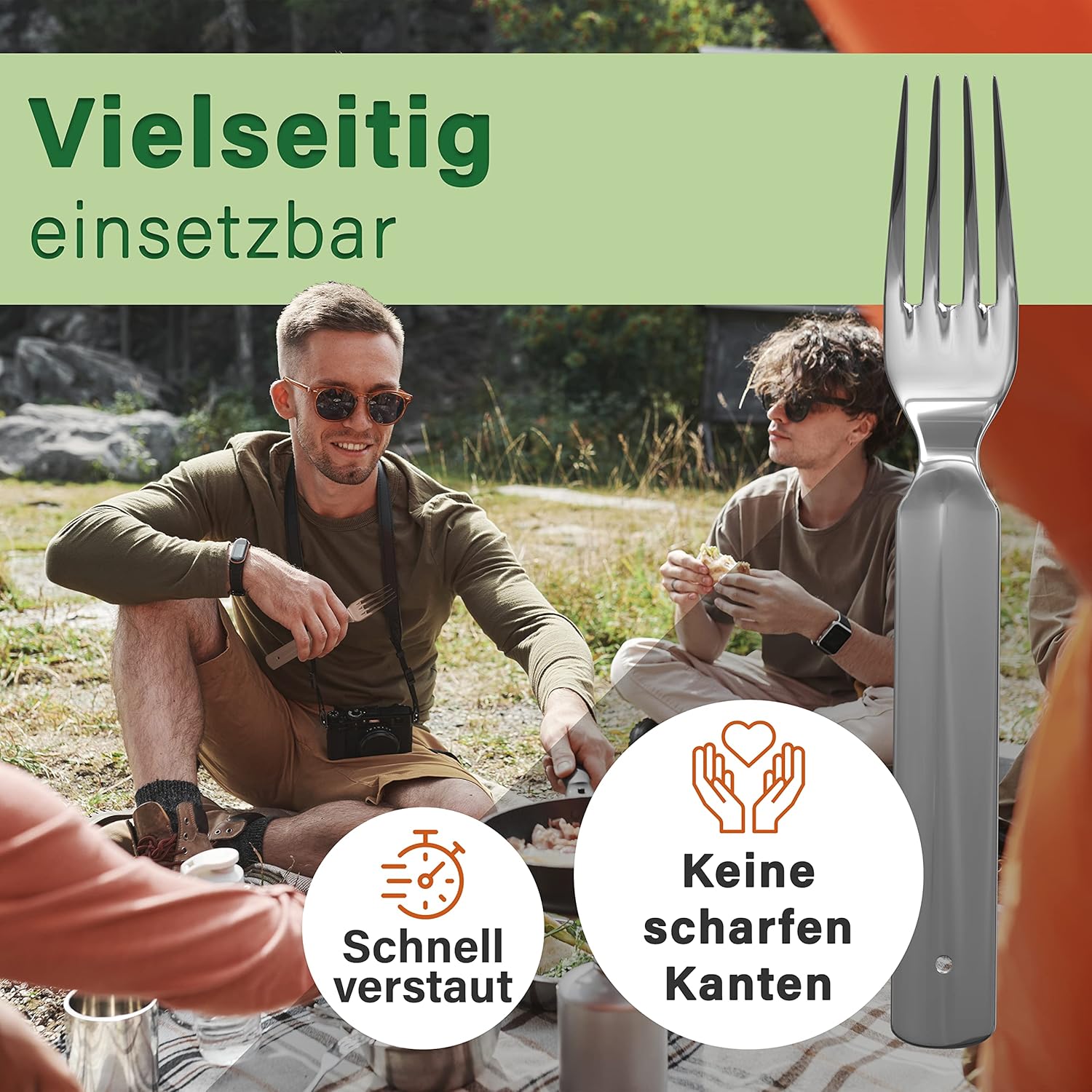 Detalle 2 de Klassisches Bundeswehr Besteckset 4-teilig