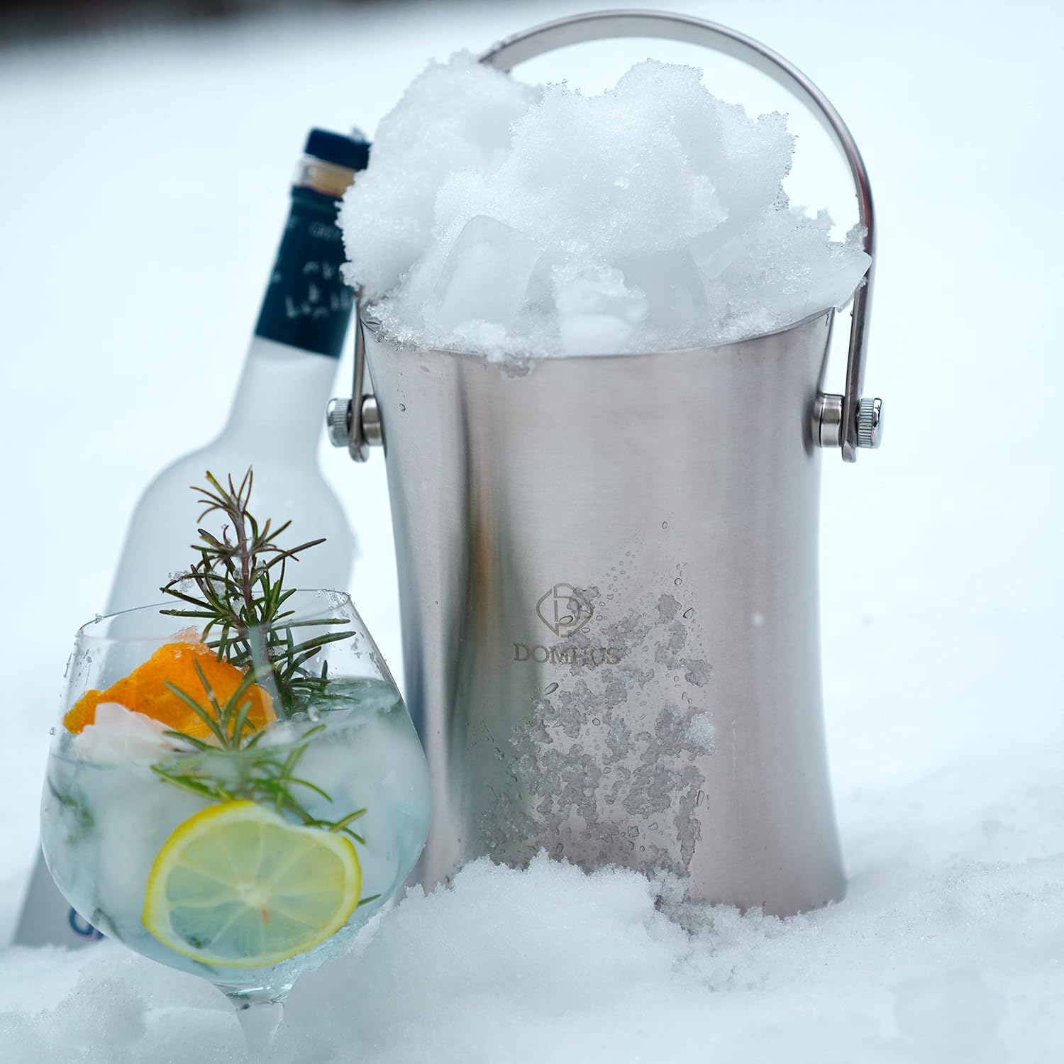 Thumbnail 6 de DOMHUS® 2,0L Premium Eiswürfelbehälter – Doppelwandig aus Edelstahl mit Deckel, Zange und Wasserablauf