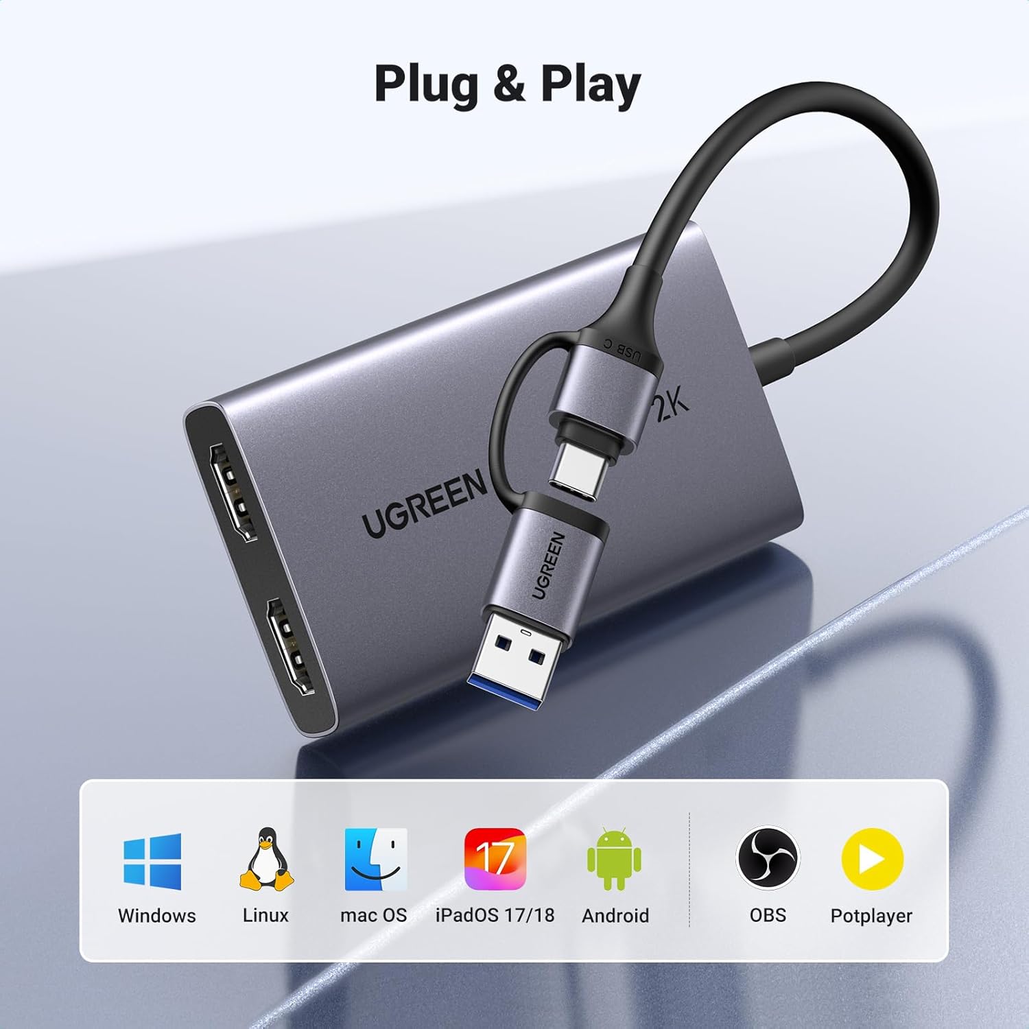 Thumbnail 4 de UGREEN Video Capture Card 2K@30Hz Streaming Device