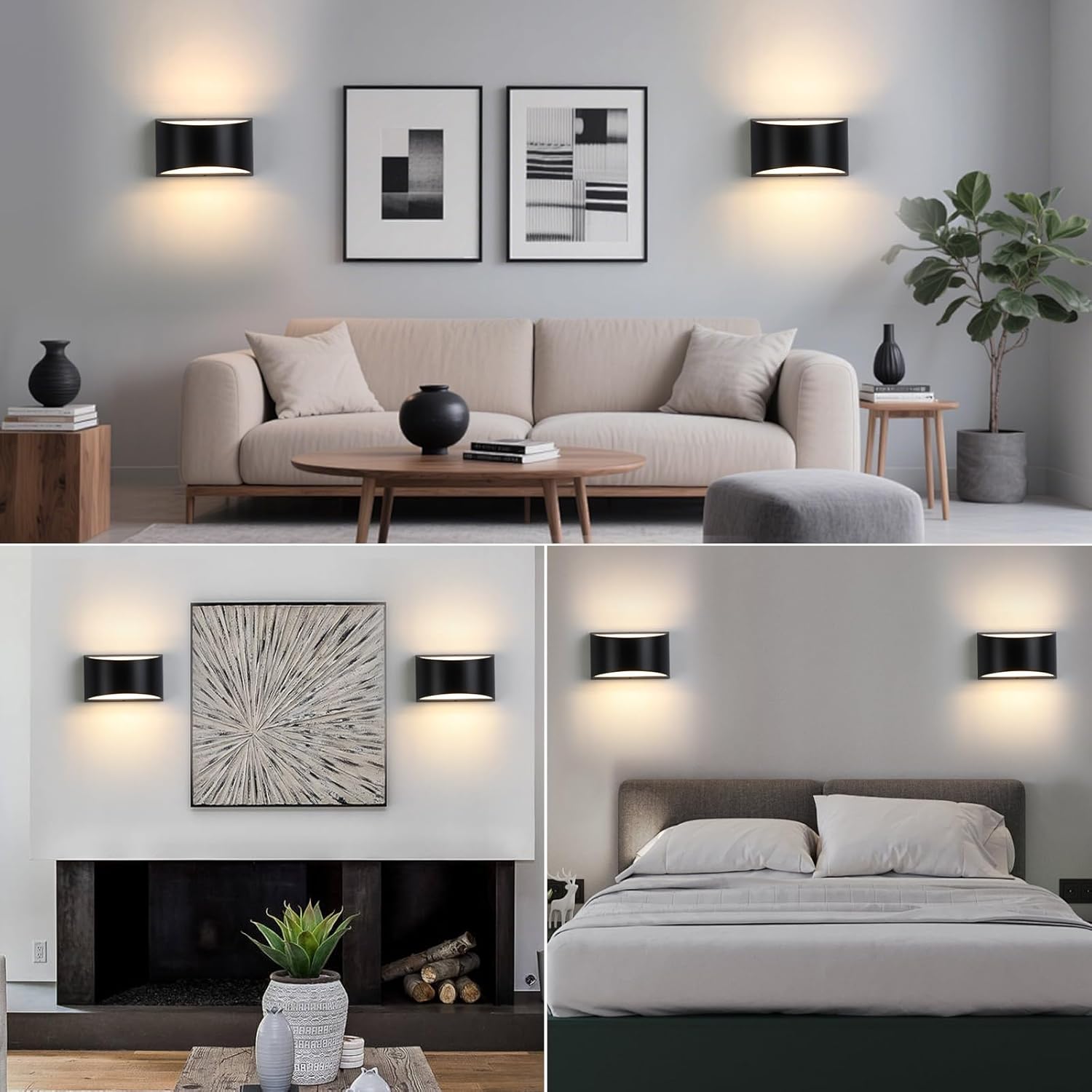 Thumbnail 3 de BRIVOLART Black Modern LED Wall Sconce (Pair) with G9 Bulbs – Up and Down Wall Mount Lamps